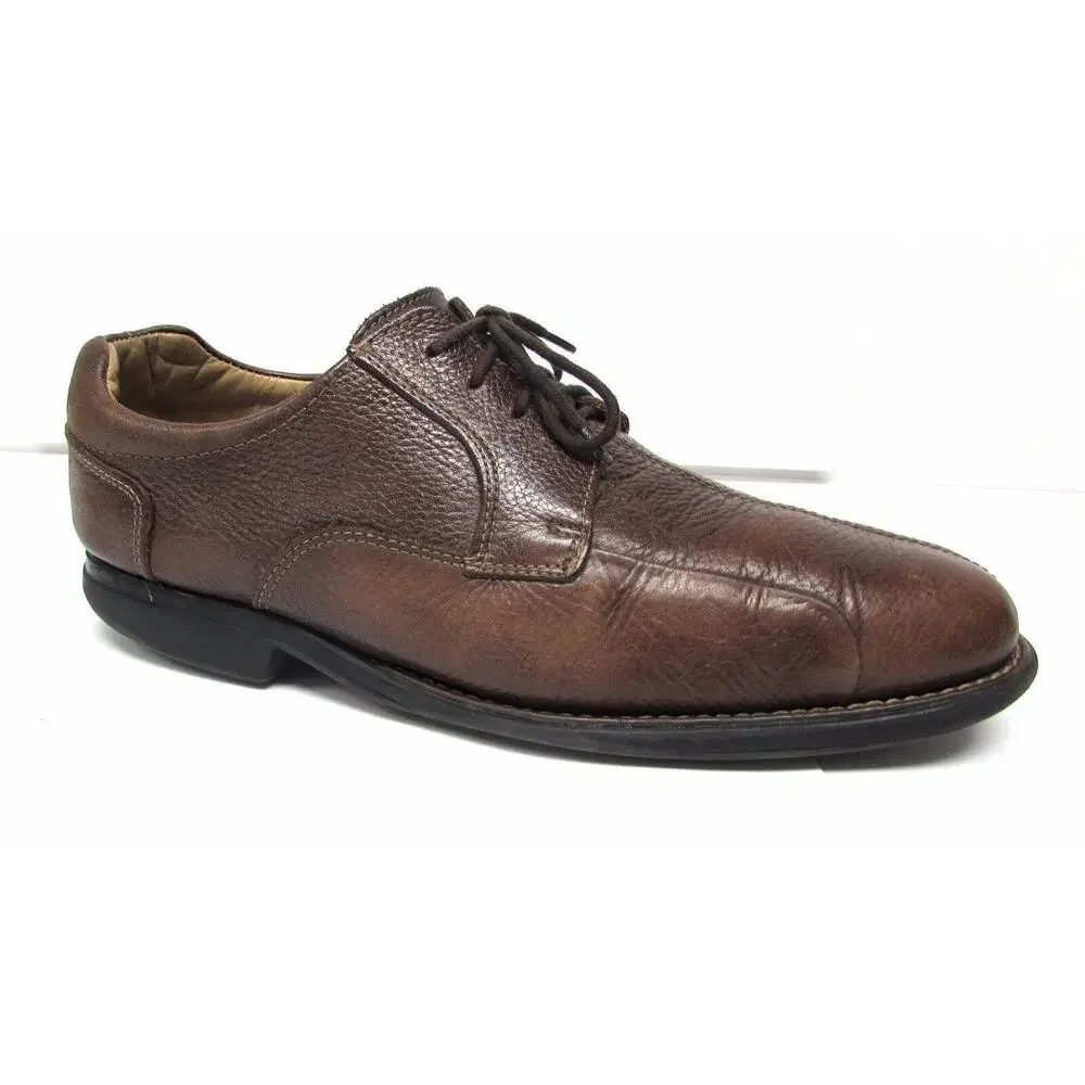 Belvedere mens Brown leather Bay Bridge split toe oxford shoes size 10 EEE WIDE